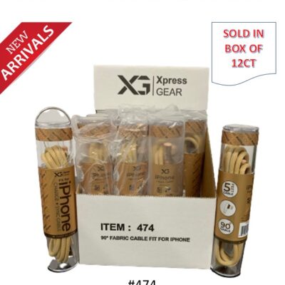 XPRESS GEAR IPHONE CABLE GOLD 5 FEET 12CT