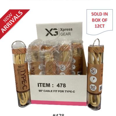 XPRESS GEAR TYPE C CABLE GOLD 5 FEET 12CT