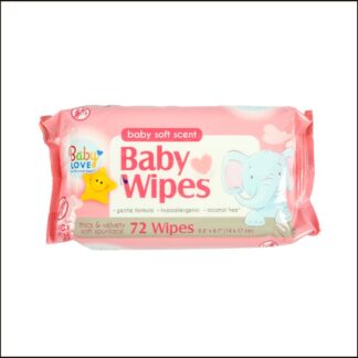 Baby Wipes Soft Scent Pink 72CT