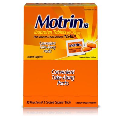 Motrin Ibuprofen Caplets Box 2PK 50CT