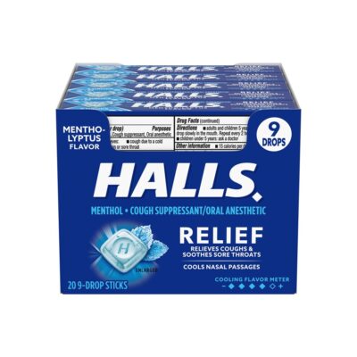 HALLS COUGH DROPS (MENTHO LYPTHUS STICK 9PK 20CT)