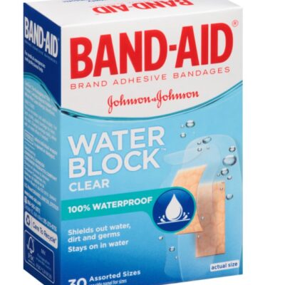 JOHNSON & JOHNSON BAND AID WATER BLOCK CLEAR WATERPROOF ASSORTED 30CT