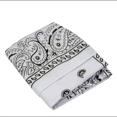 BANDANA WHITE COLOR PRINTED 21.5 12 CT