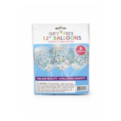 PARTY PROS 12" BALLOONS 6 IN PACK 1CT