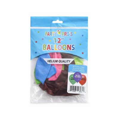 PARTY PROS 12" BALLOONS 8CT