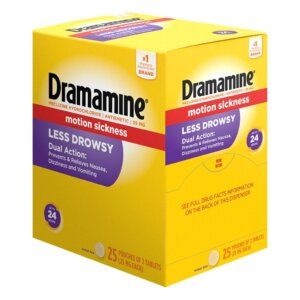 DRAMAMINE MOTION SICKNESS LESS DROWSY 24HOURS 2PK 25CT