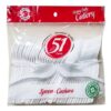PLASTIC SPOON WHITE 51CT #CH50647