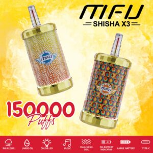 MFU SHISHA X3 150000 PUFFS HOOKAH DISPOSABLE 1CT