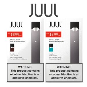 JUUL DEVICE KIT + 1 POD PRE-PRICED $8.99 BOX 4CT