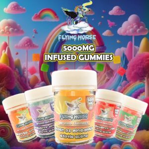 FLYING HORSE INFUSED GUMMIES 250MG EACH 5000MG 20CT JAR