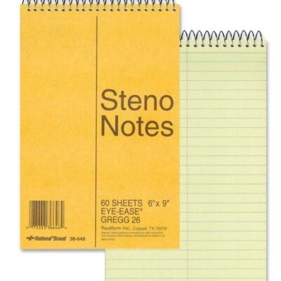 STENO NOTEBOOK 60 SHEETS 6X9