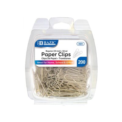BAZIC PAPER CLIPS SILVER 33 MM 200 CT