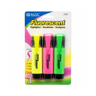 BAZIC FLUORESCENT HIGHLIGHTER 3 CT