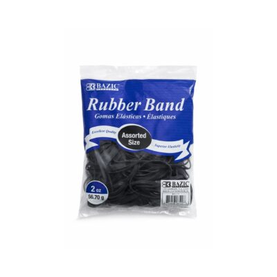 RUBBER BAND BLACK ASSORTED SIZE 2 OZ 1 CT