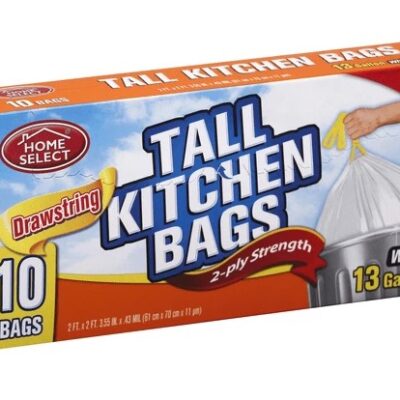 HOME SELECT TRASH BAG 13 GALLON 10CT