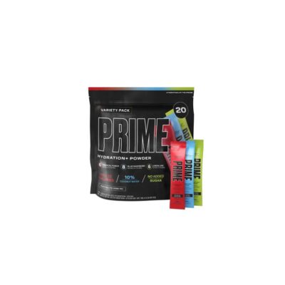 PRIME HYDRATION + POWDER MIX STICKS VARIETY PACK 20 PK 6 TROPICAL PUNCH STICKS8 BLUE RASPBERRY STICKS6 LEMON LIME STICKS