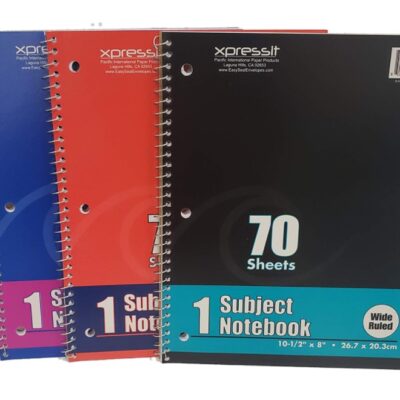 1 SUBJECT NOTEBOOK WIDE RULE LETTER SIZE 70 SHEETS 1CT