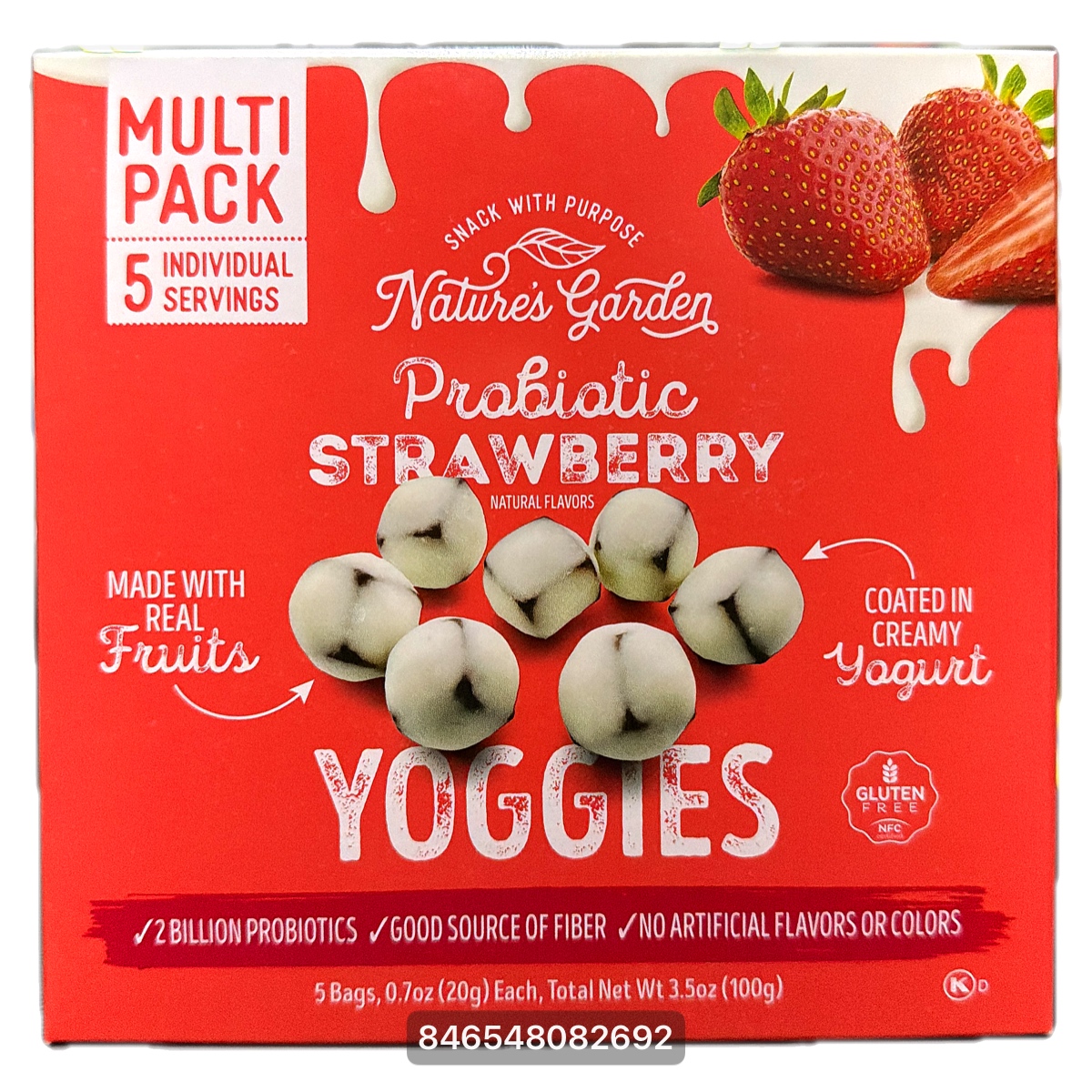 Natures Garden Probiotic Yoggies Strawberry 3.5OZ 5CT