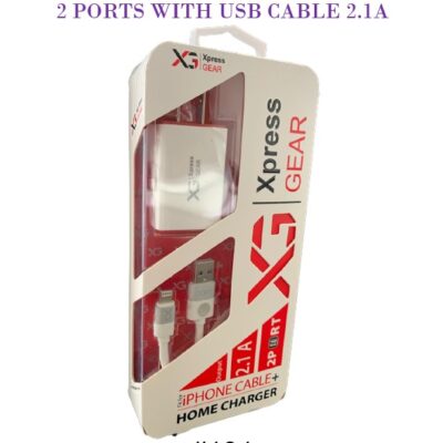 XPRESS GEAR IPHONE HOME CHARGER WHITE 2.1A 2 PORTS 1CT