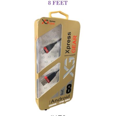 XPRESS GEAR ANDROID CABLE BLACK 8 FEET 1CT