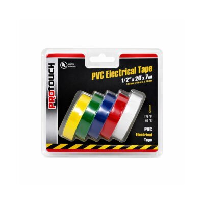 PVC PRO TOUCH ELECTRICAL TAPE 1/2X20'X7MI ASSORTED COLORS