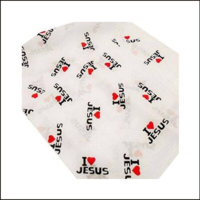 BANDANA I LOVE JESUS PRINTED 21.5 12 CT